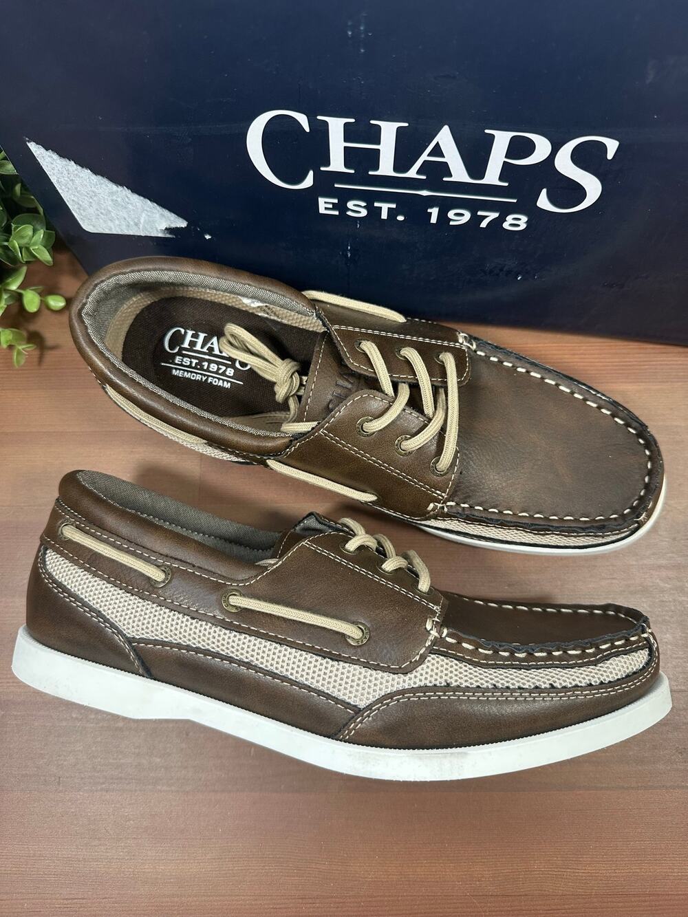 Chaps Men's‎ Kanas Brown Boat Shoes Size 8